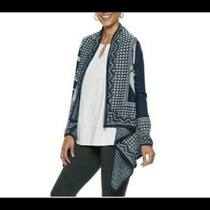Dana Buchman Navy & Gray Cardigan